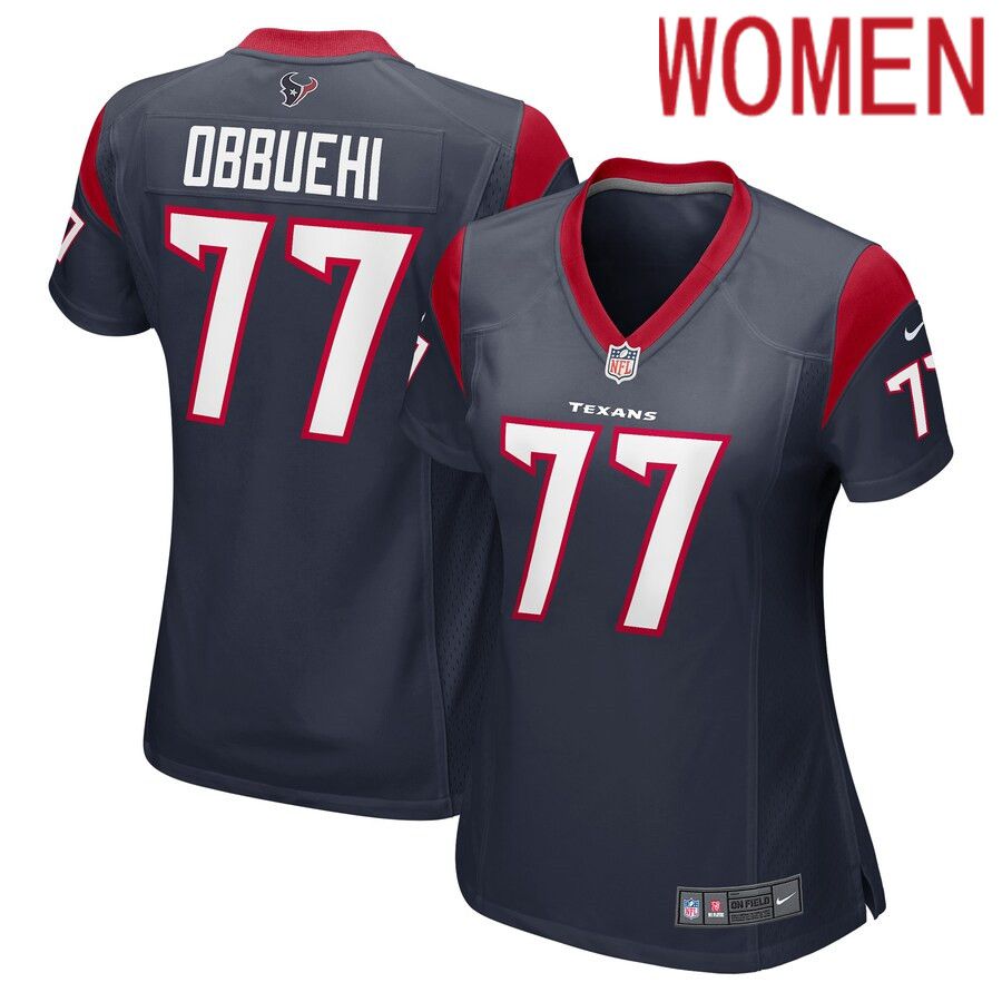 Women Houston Texans #77 Cedric Ogbuehi Nike Navy Game NFL Jersey->women nfl jersey->Women Jersey